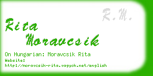 rita moravcsik business card